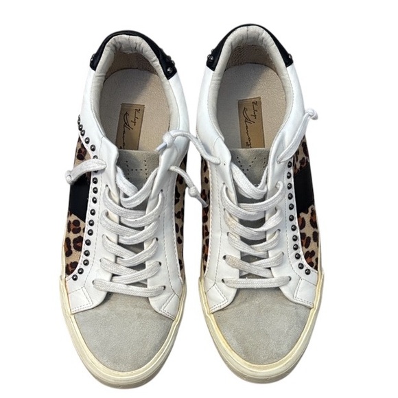 Vintage Havana Leather Leopard Print Women's Sneakers Sz 11 Dayna Crazy Leopard - Picture 1 of 8